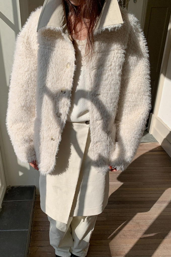 リバーシブルフェイクムートンコート 2218