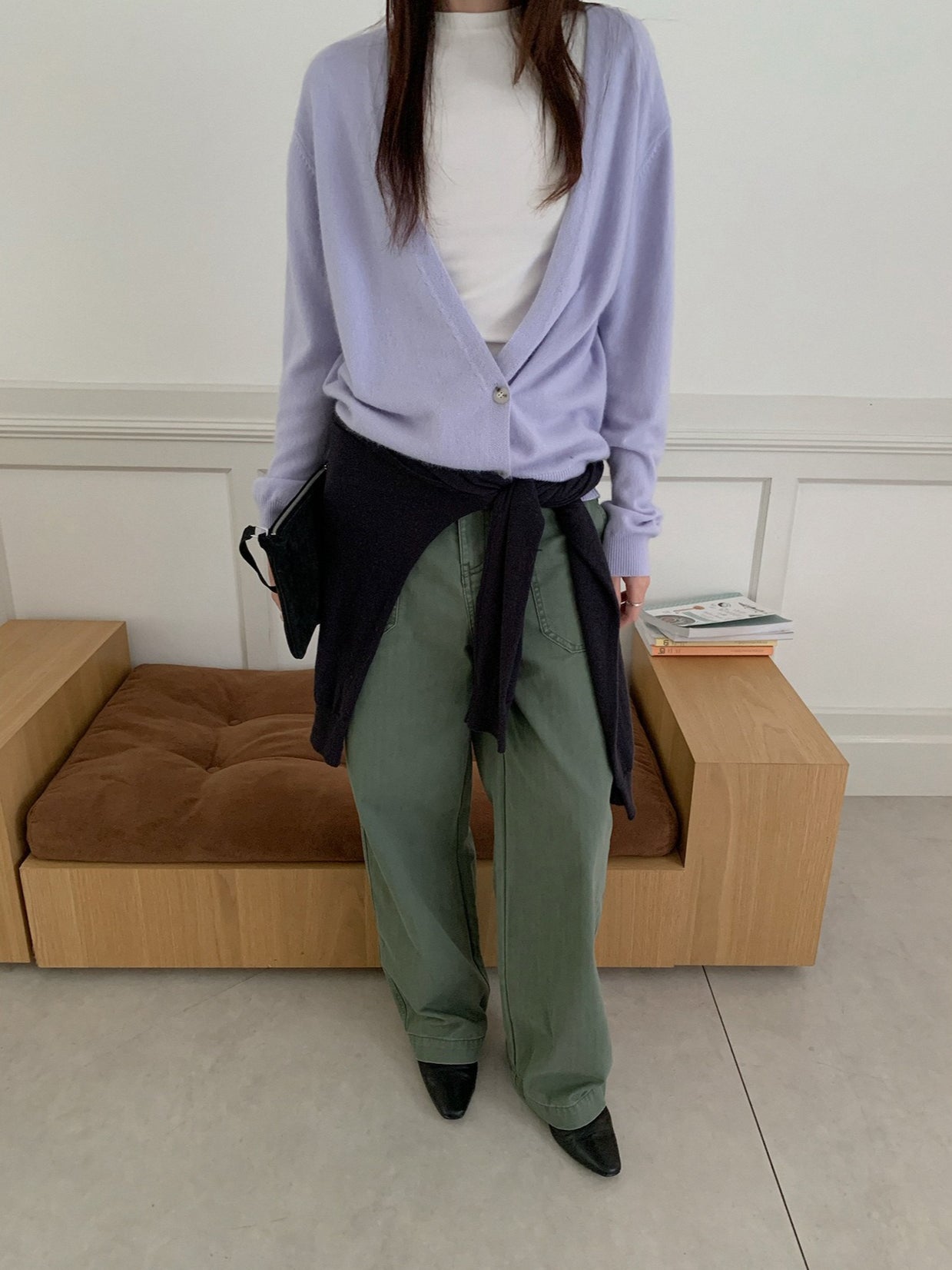 LOOSE ASYM V-CARDIGAN 2464
