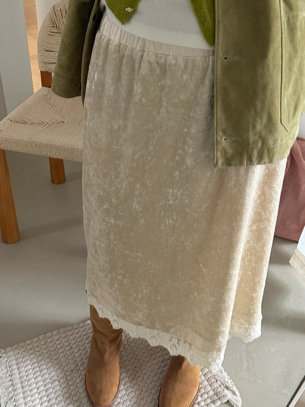 VELVET LACE SKIRT 2478