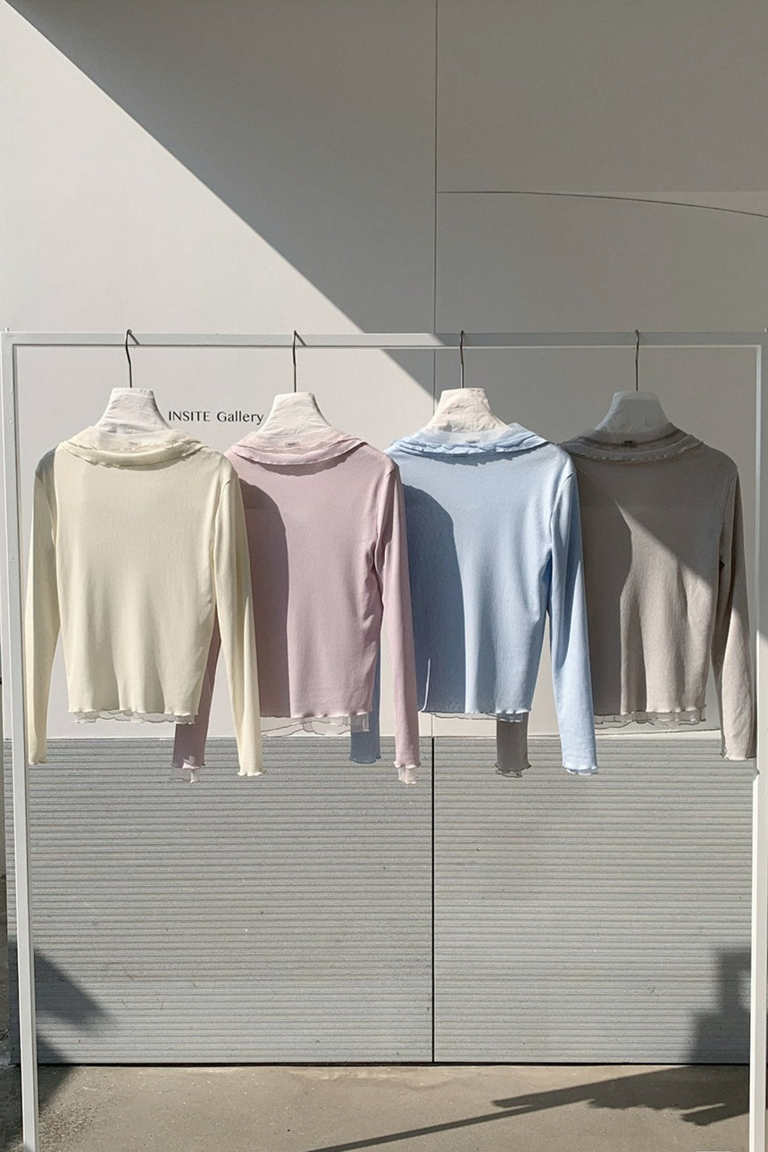 LAYERED SHEER COLLAR TOP–COLORS 2310