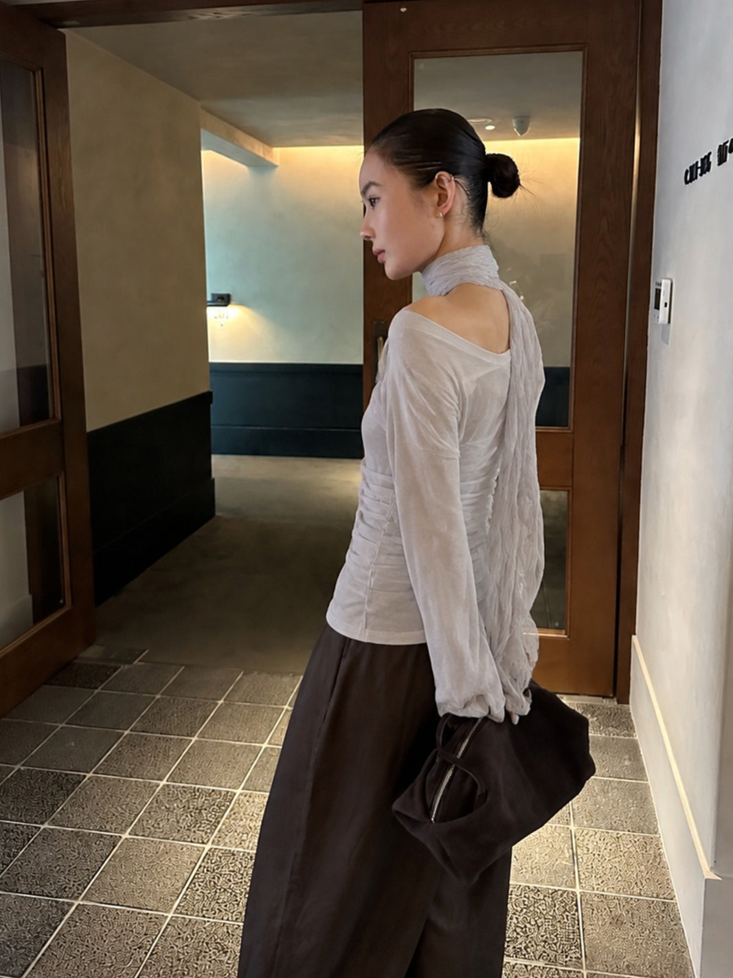 ASYM SHEER TIE TOP 2487