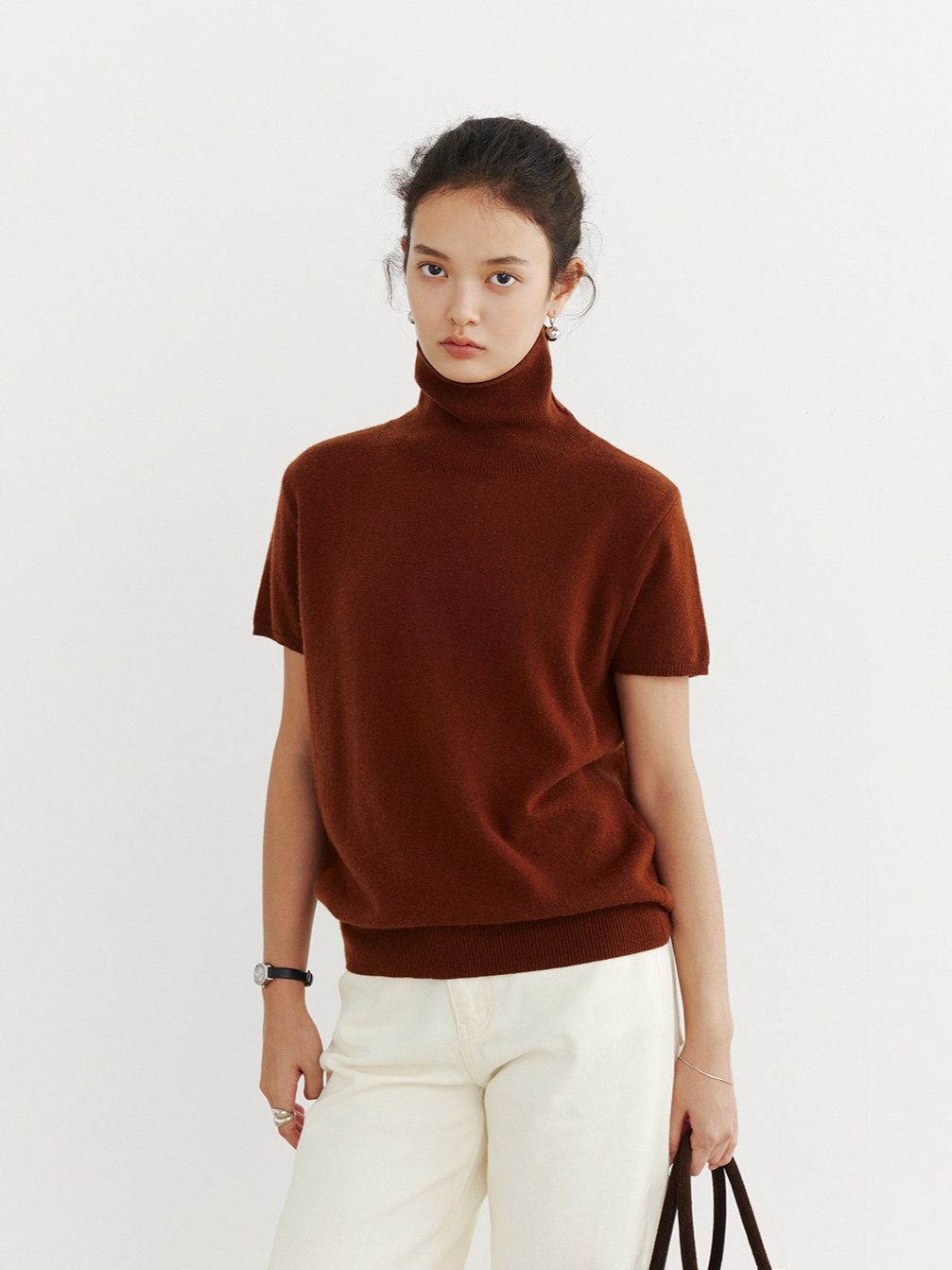 HALF-SLEEVE TURTLENECK KNIT 2126