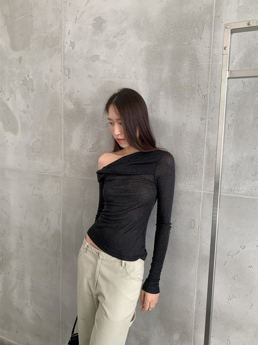ONE-SHOULDER SHEER TOP 2467