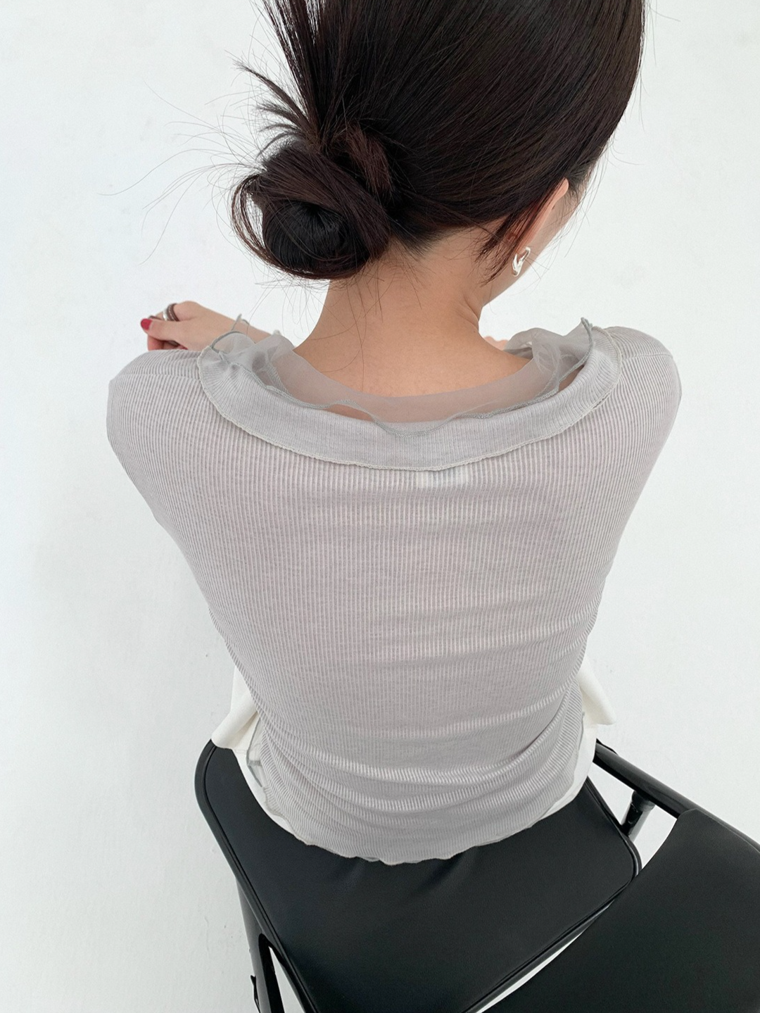 LAYERED SHEER COLLAR TOP 2124