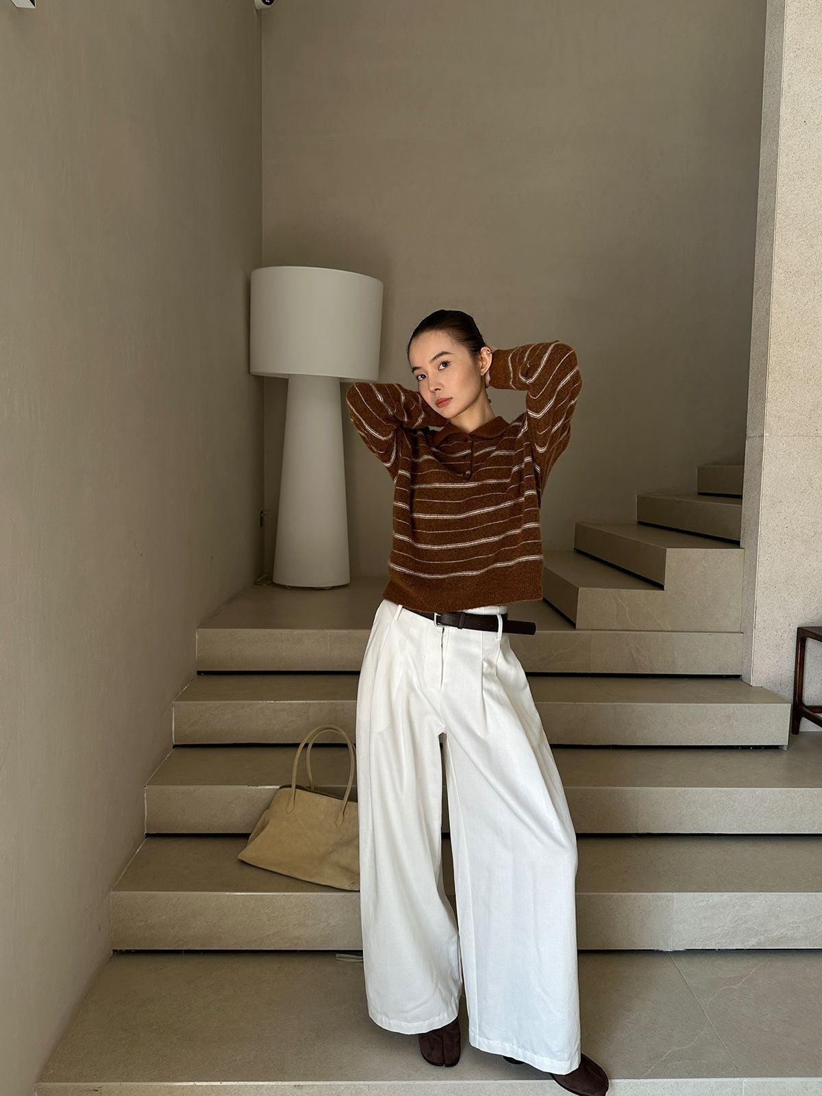BELTED WIDE PANTS 2483