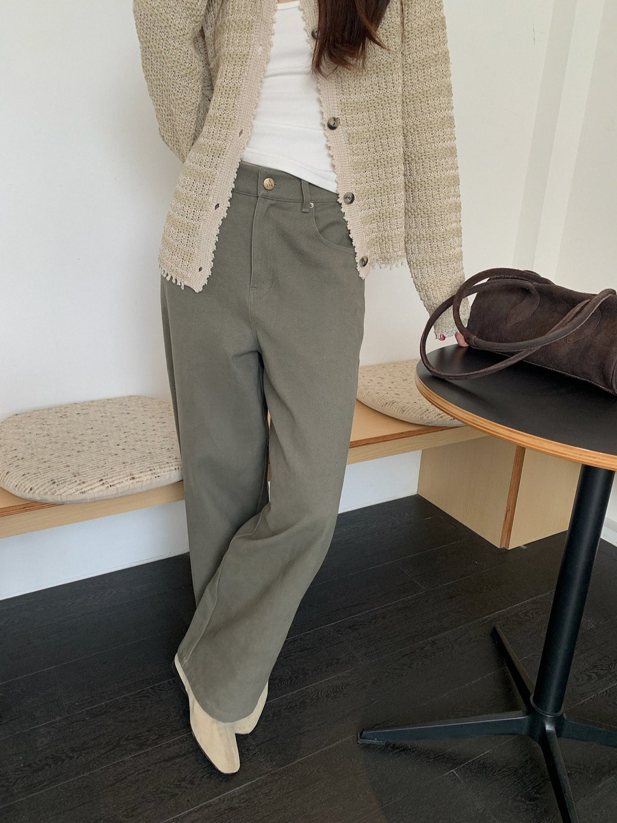 HIGH-WAIST STRAIGHT PANTS 2456