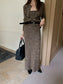 MIXED KNIT FITTED SKIRT 2469