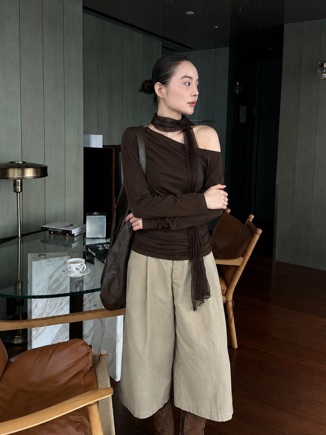ASYM SHEER TIE TOP 2487