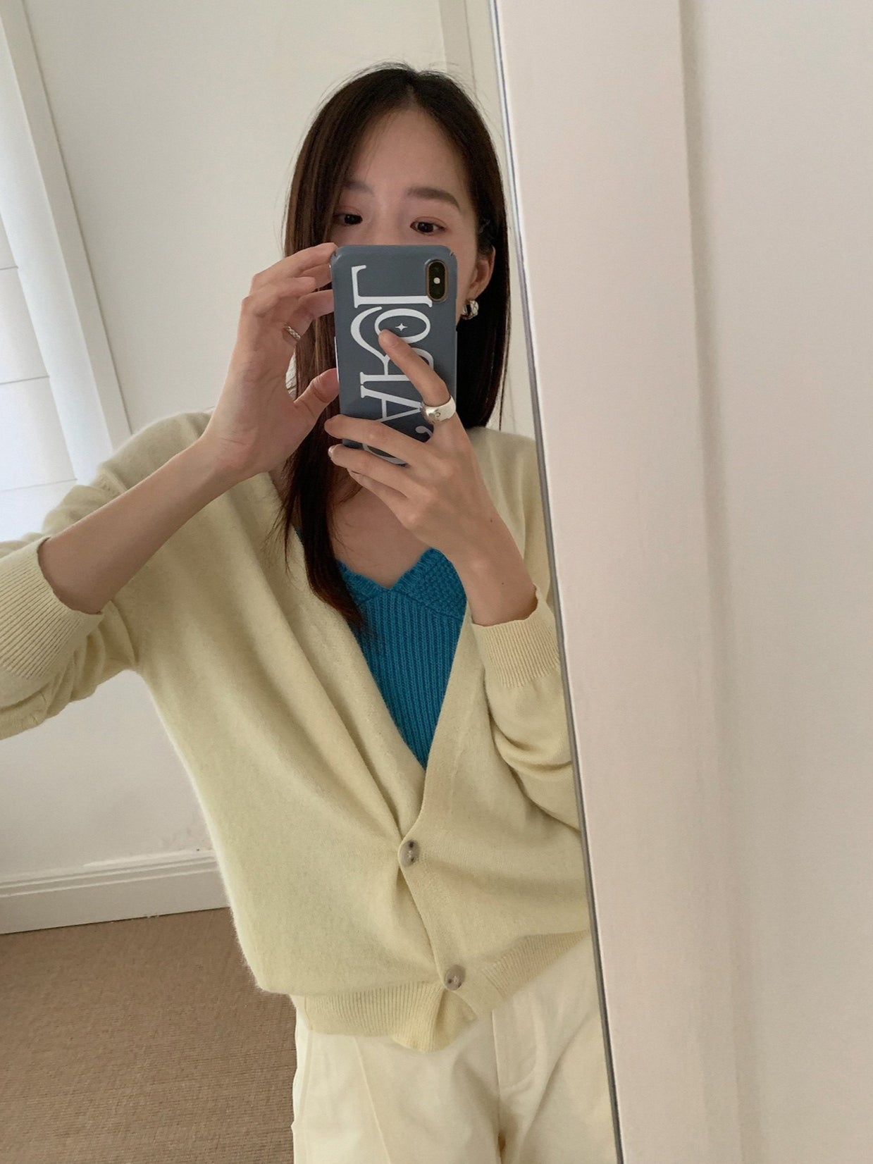 LOOSE ASYM V-CARDIGAN 2464