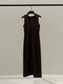 SUEDE TIE-NECK SLEEVELESS ONEPIECE 2125