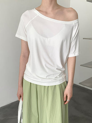 ボートネックTシャツ 2074