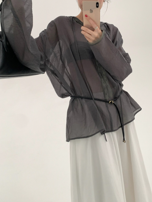 【再入荷】SHEER TIE-NECK BLOUSE 2131