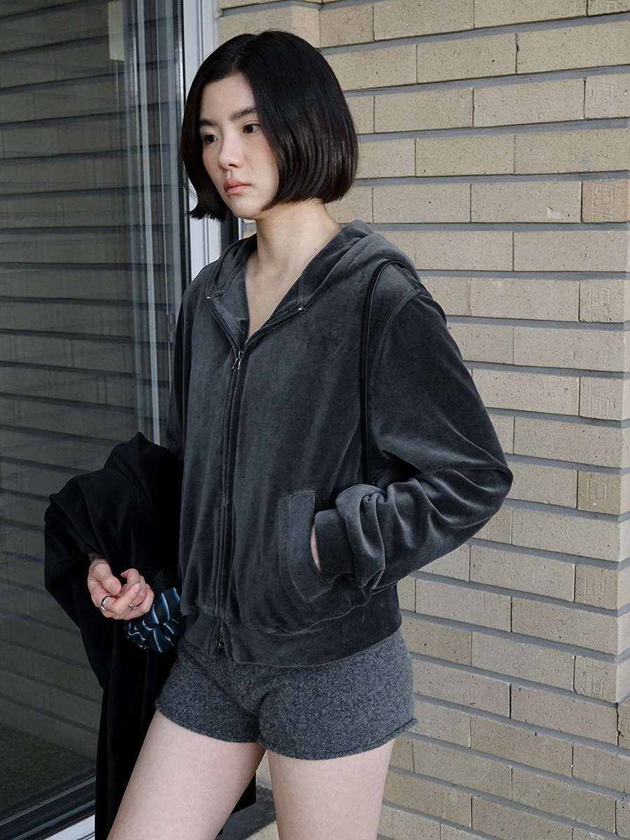 ダブルジップベロアフーディ 2195