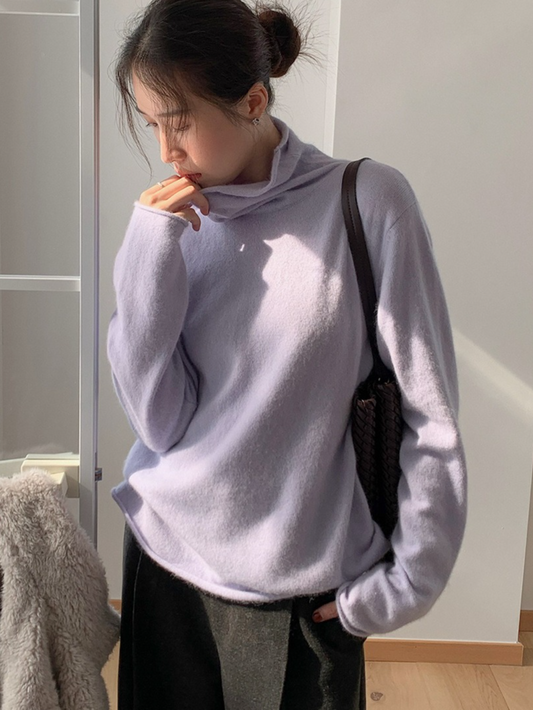 ルーズハイネックカラーニット 2200