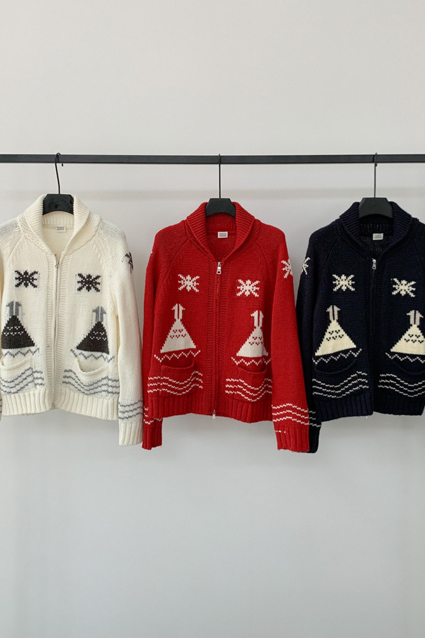 ノルディック柄ジップニット 2217