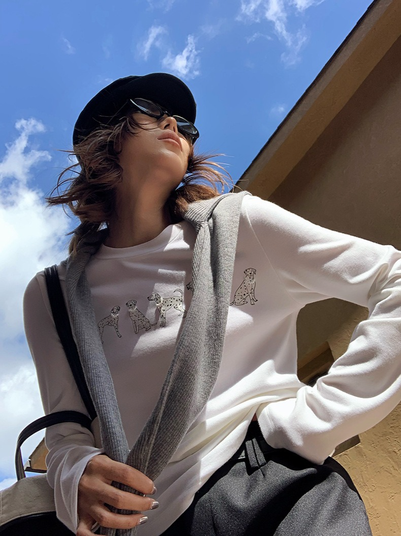ドッグプリントロングTシャツ 2172