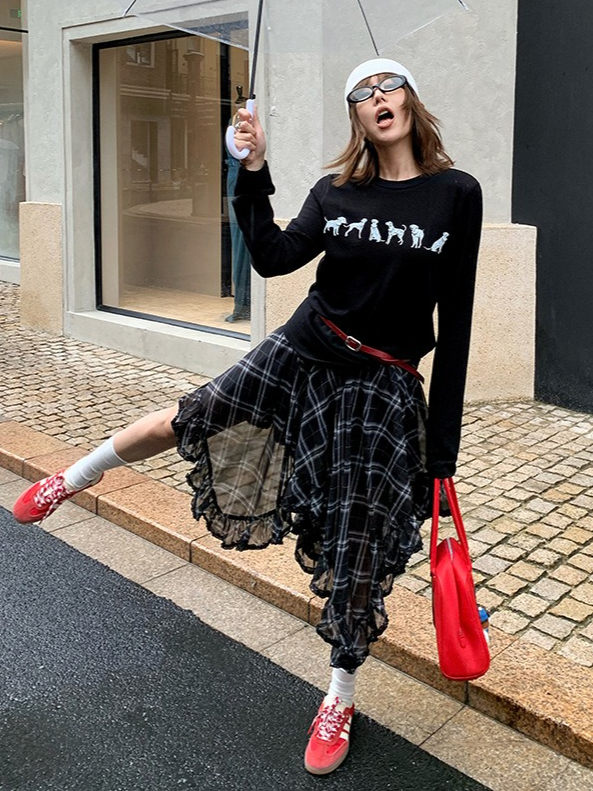 ドッグプリントロングTシャツ 2172