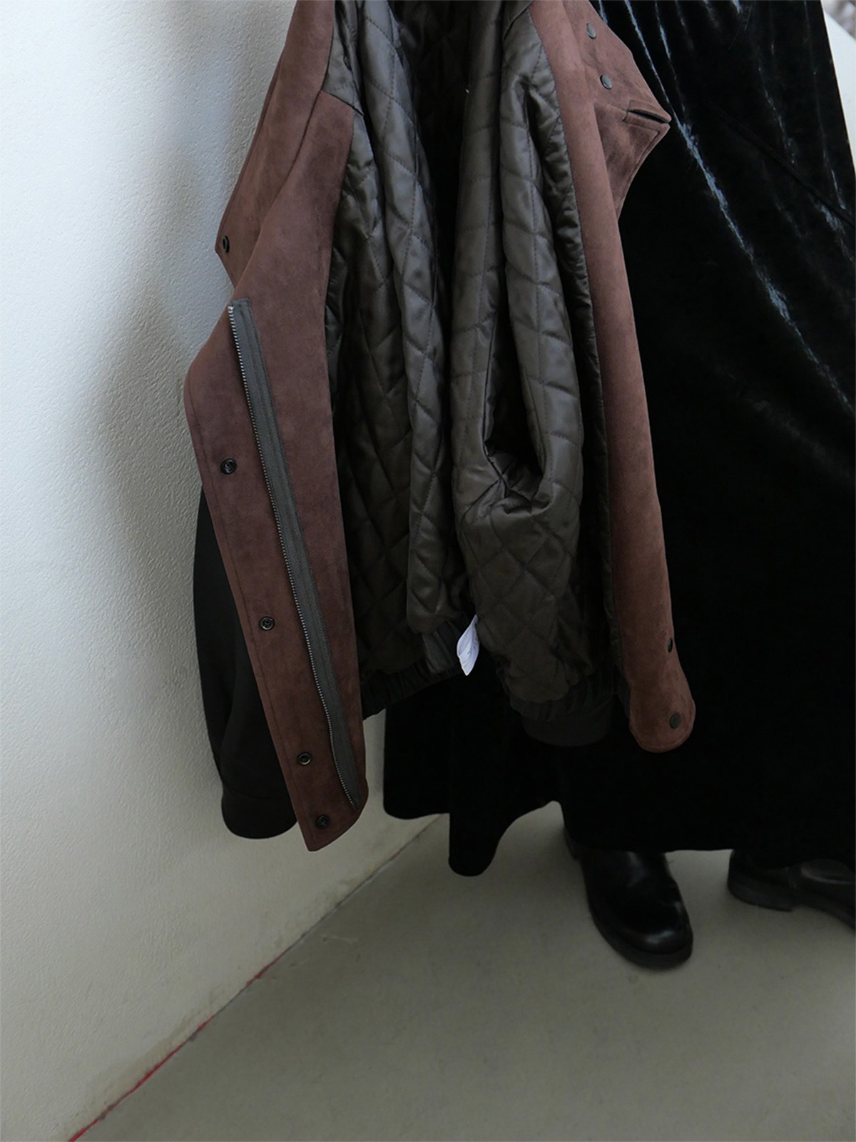 バイカラーフェイクレザーブルゾン 2194