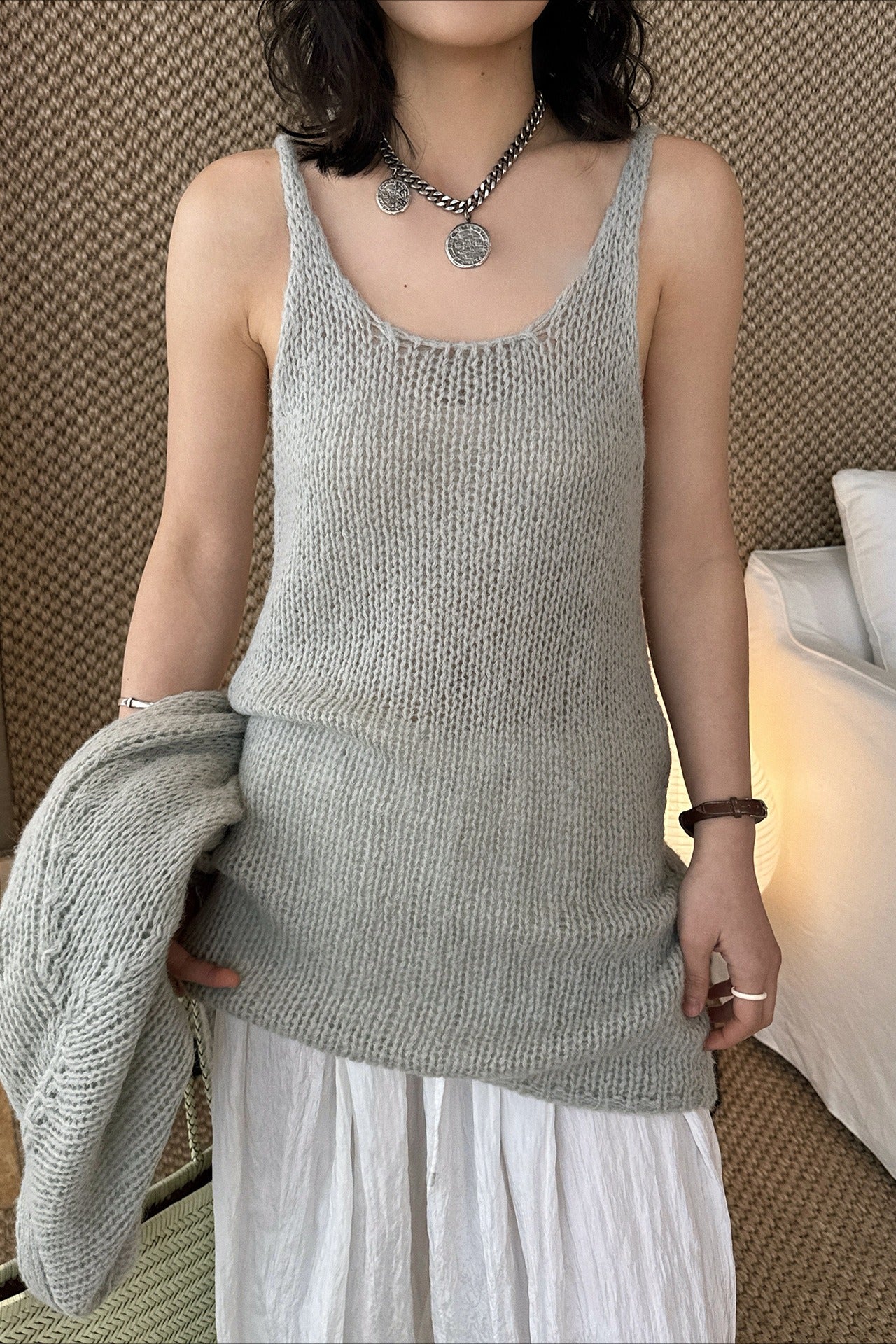 透かし編みニットアンサンブル 2273