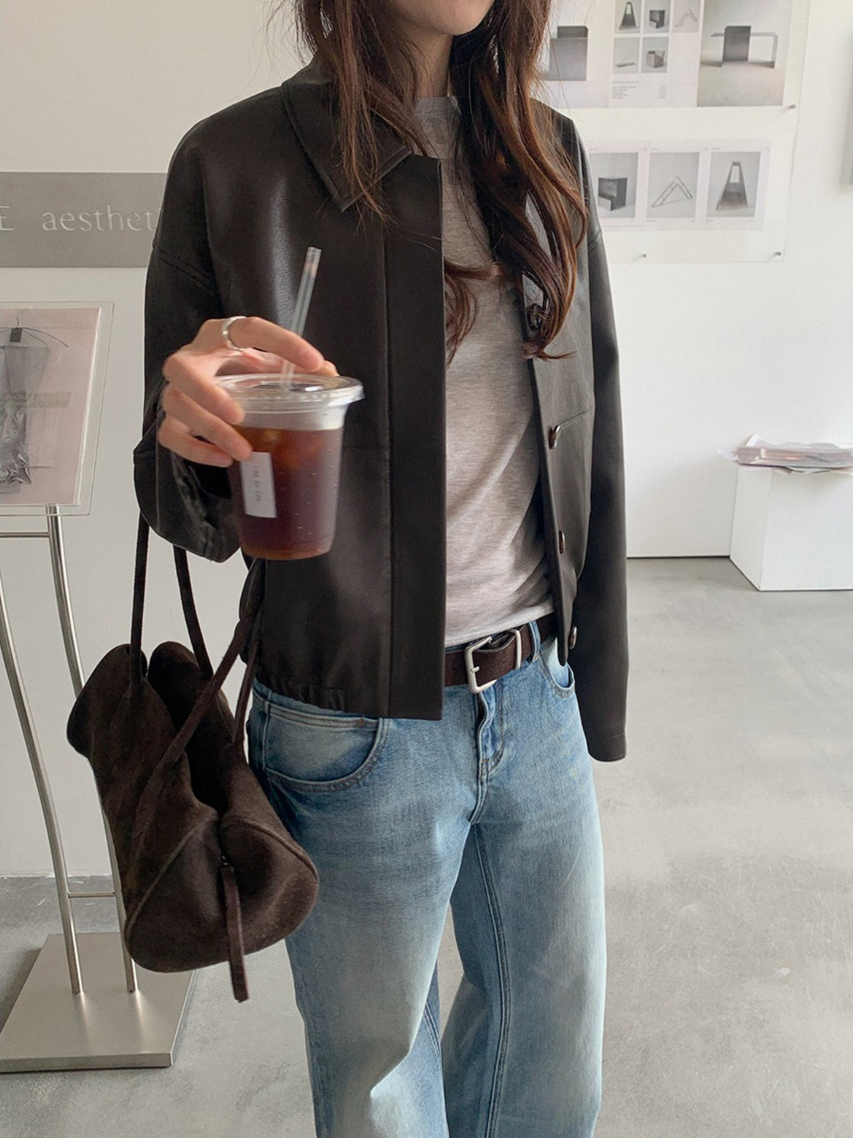 VEGAN LEATHER COCOON JACKET 2459