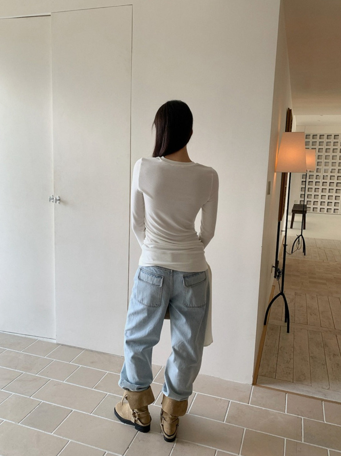 TIE WAIST GATHER TEE 2518