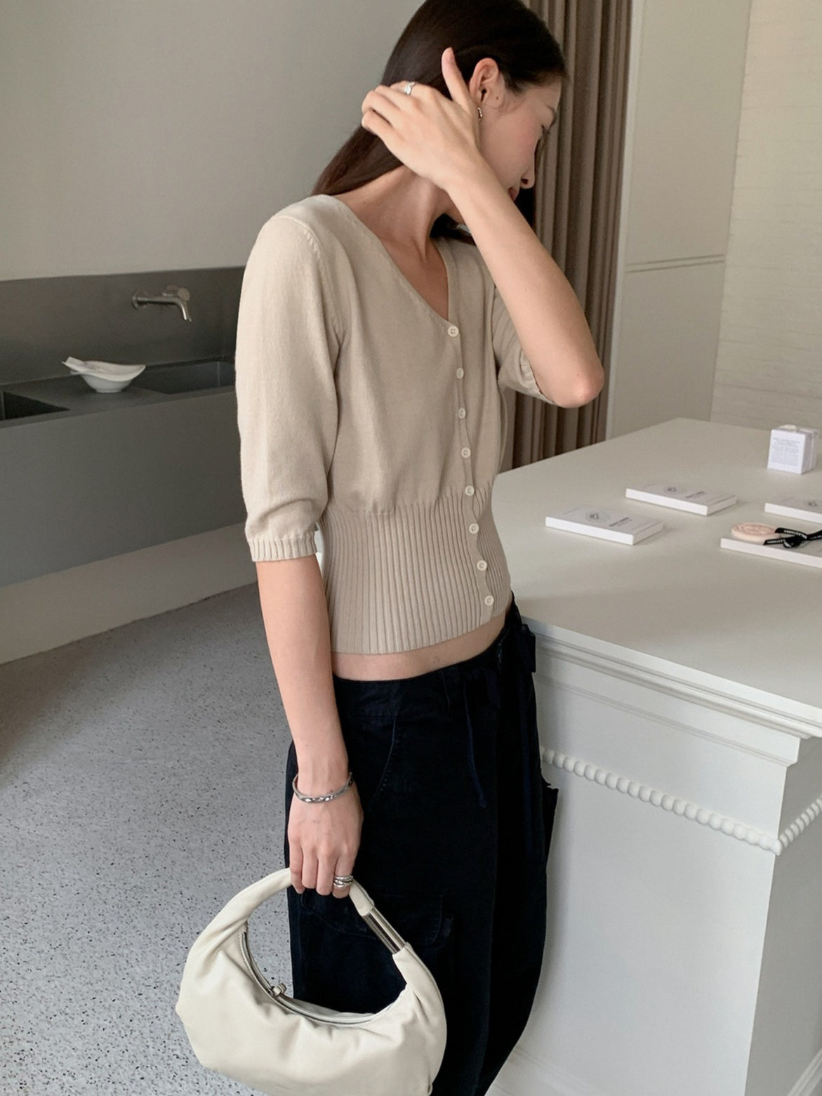 HIGH-WAIST CARDIGAN 2455