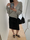 MOHAIR DEEP V-NECK KNIT 2465