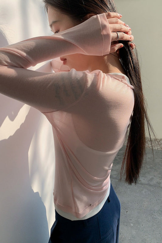 MULTI COLOR SHEER TOP 2307