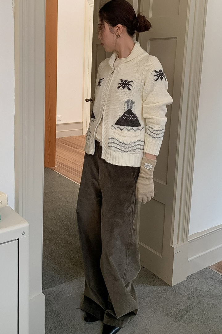 ノルディック柄ジップニット 2217