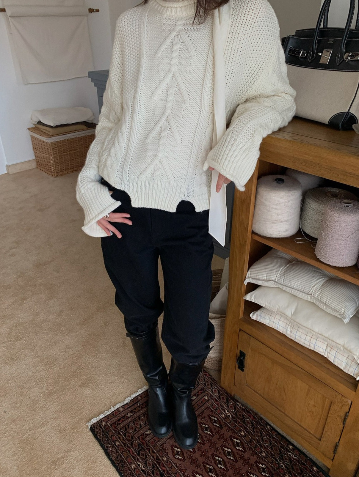 LAYERED LIKE CABLE KNIT 2500