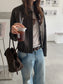VEGAN LEATHER COCOON JACKET 2459