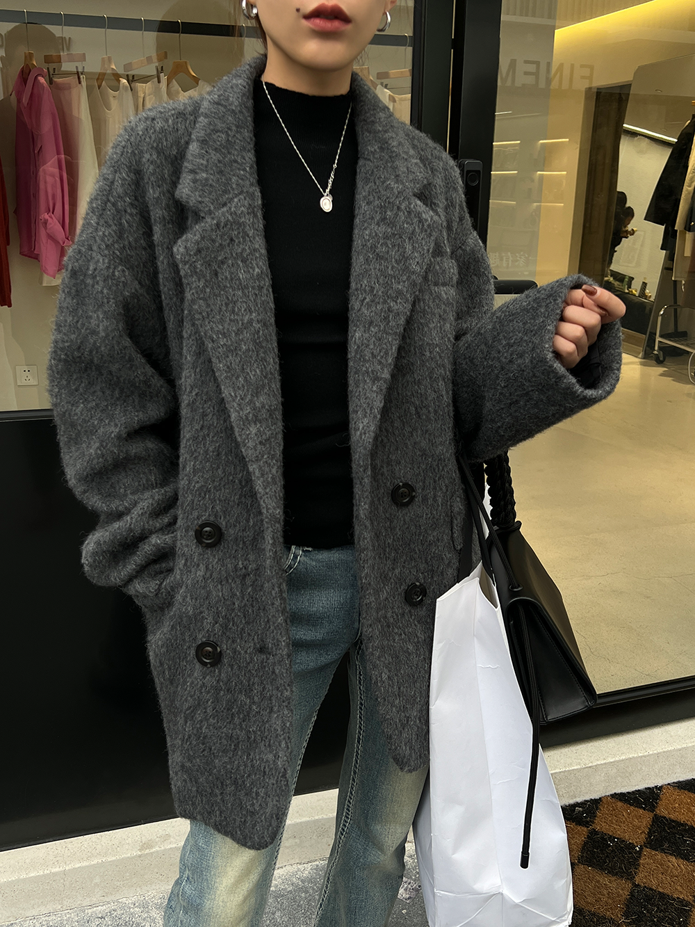 ミドル丈オーバーサイズシャギーコート 1227 – gypsophila ミドル丈オーバーサイズシャギーコート 1227 – gypsophila